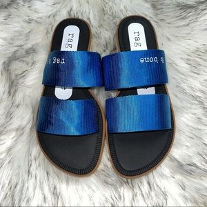Rag & Bone Mila Women’s 37 Slide Sandal Blue Preppy Y2K Casual Bohemian Classic